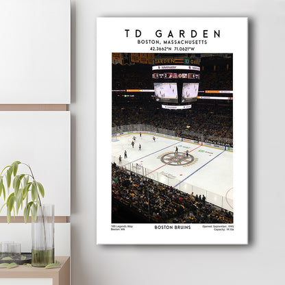 Td Garden, Boston Bruins Hockey Stadium Wall Art Print, Sport Art Print, Canvas Prints Wall Art, Man Cave Decor