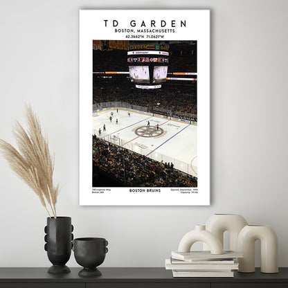 Td Garden, Boston Bruins Hockey Stadium Wall Art Print, Sport Art Print, Canvas Prints Wall Art, Man Cave Decor