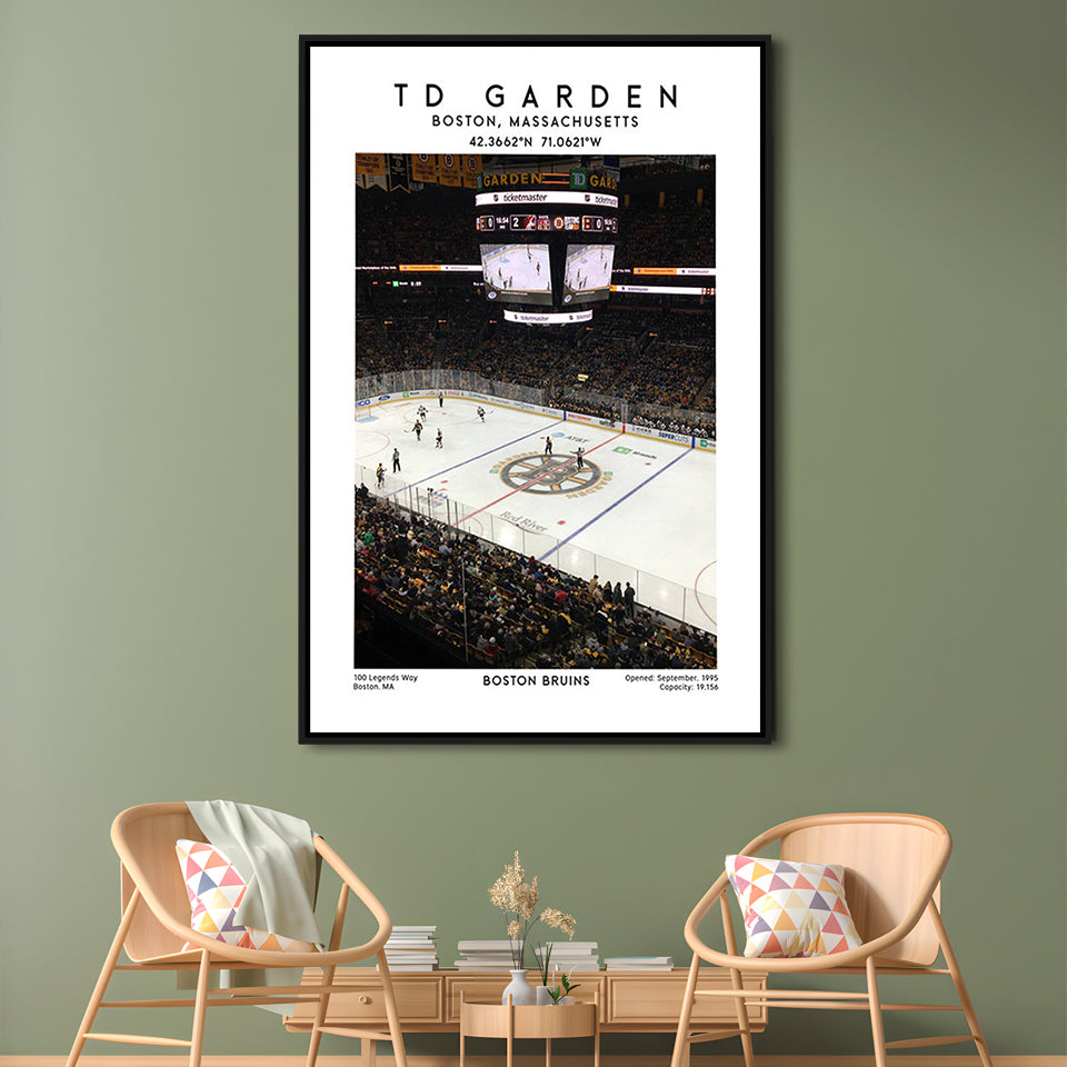 Td Garden, Boston Bruins Hockey Stadium Wall Art Print, Sport Art Print, Framed Canvas Prints Wall Art