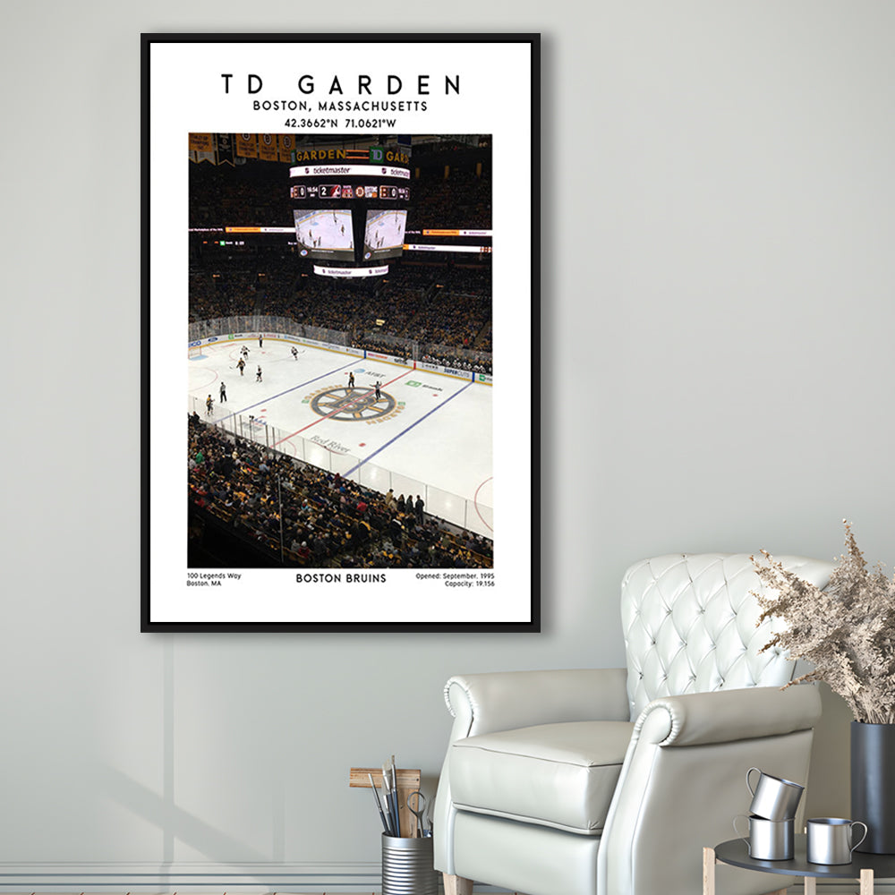 Td Garden, Boston Bruins Hockey Stadium Wall Art Print, Sport Art Print, Framed Canvas Prints Wall Art
