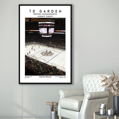 Td Garden, Boston Bruins Hockey Stadium Wall Art Print, Sport Art Print, Framed Canvas Prints Wall Art