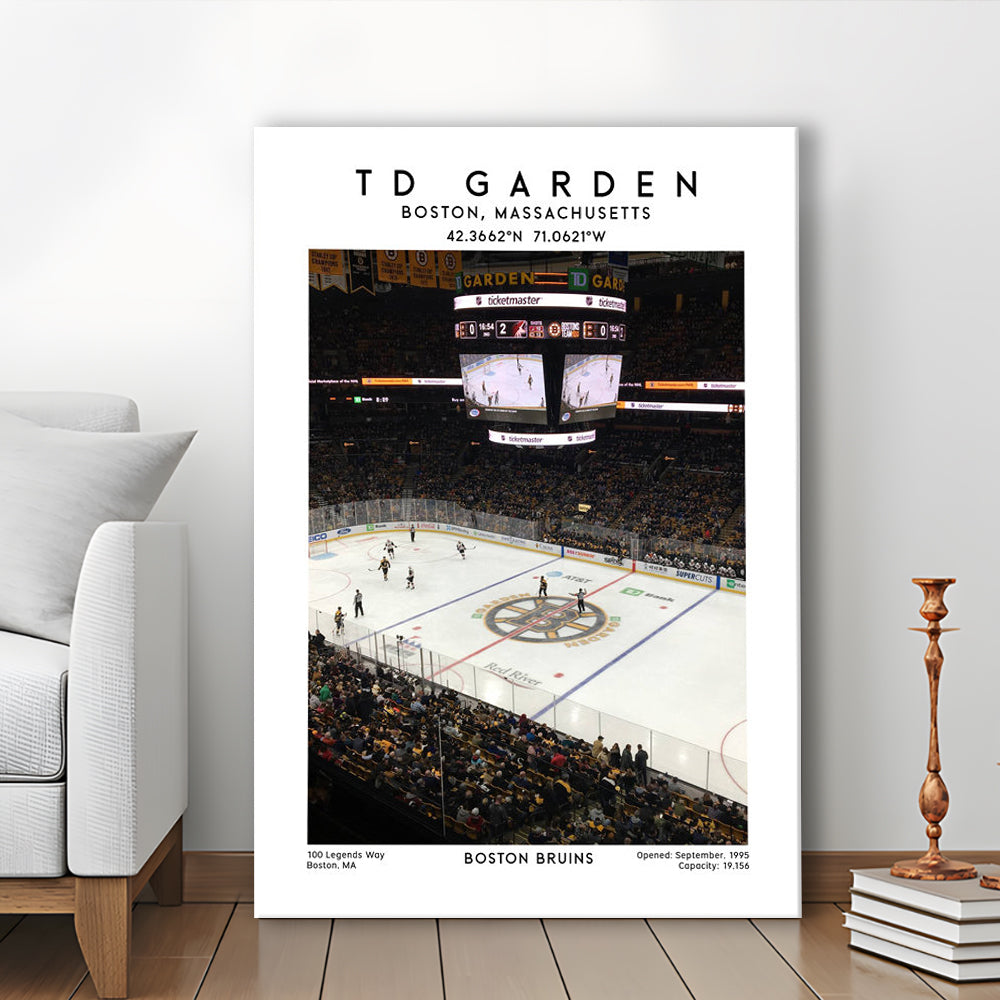 Td Garden, Boston Bruins Hockey Stadium Wall Art Print, Sport Art Print, Canvas Prints Wall Art, Man Cave Decor