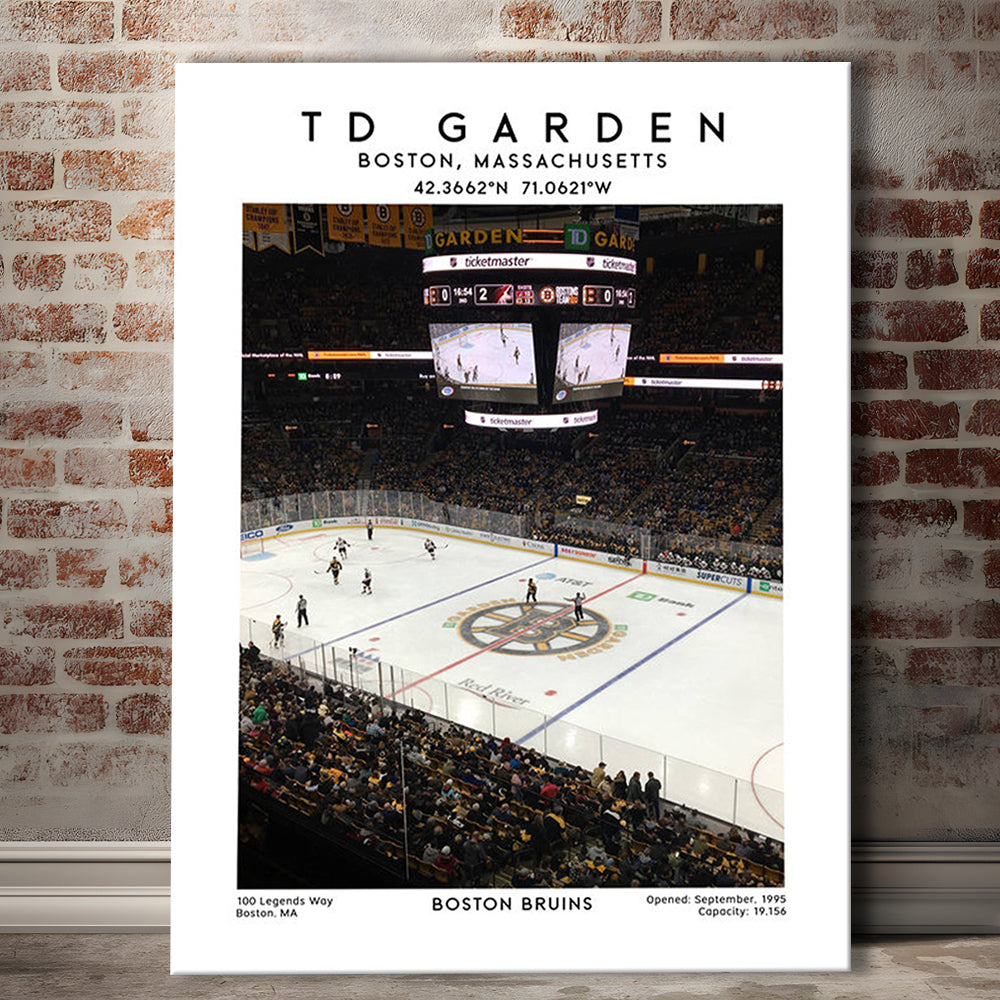 Td Garden, Boston Bruins Hockey Stadium Wall Art Print, Sport Art Print, Canvas Prints Wall Art, Man Cave Decor