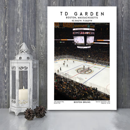 Td Garden, Boston Bruins Hockey Stadium Wall Art Print, Sport Art Print, Canvas Prints Wall Art, Man Cave Decor