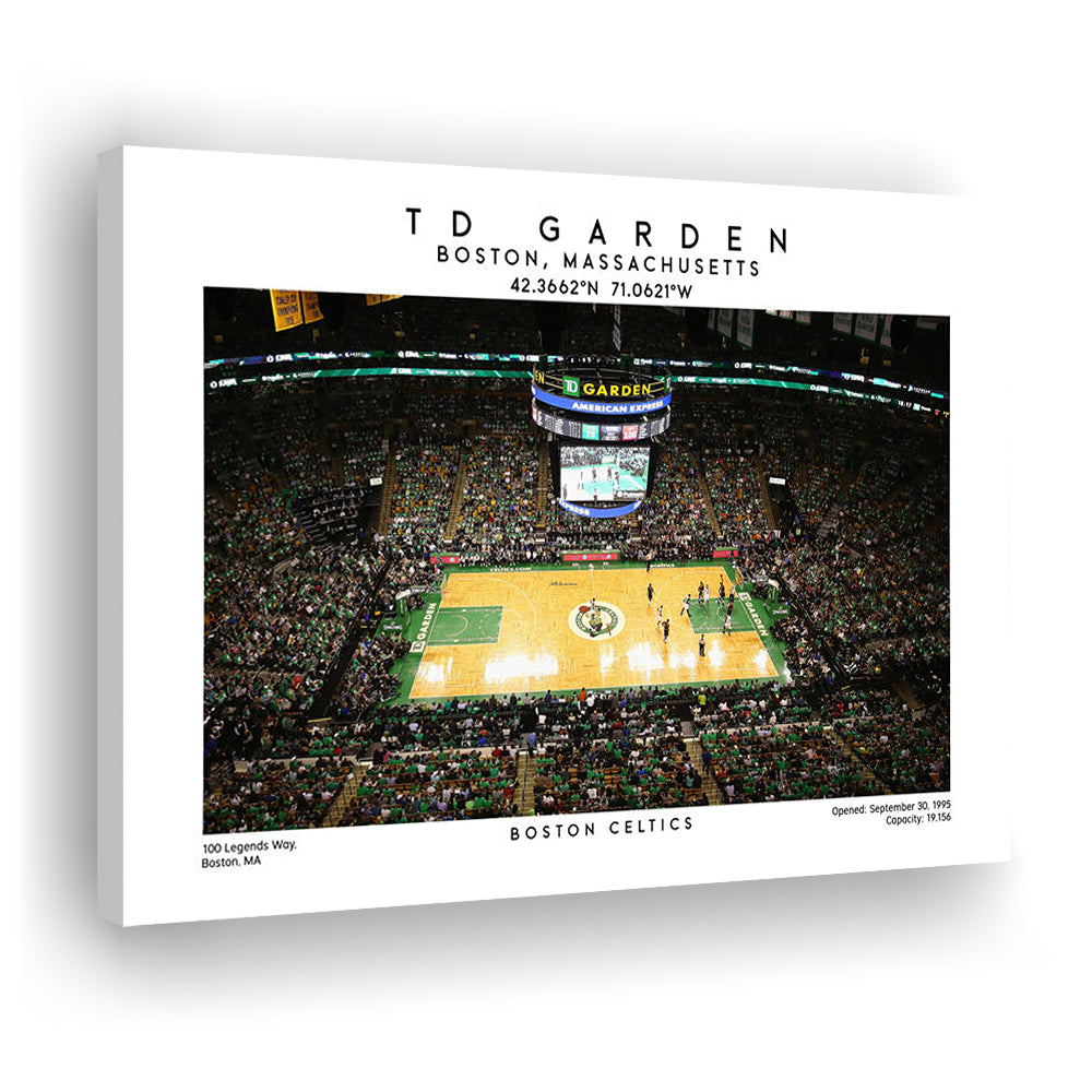 Td Garden, Boston Celtics Basketball Stadium Wall Art Print, Sport Art Print, Canvas Print Wall Art, Man Cave Gift
