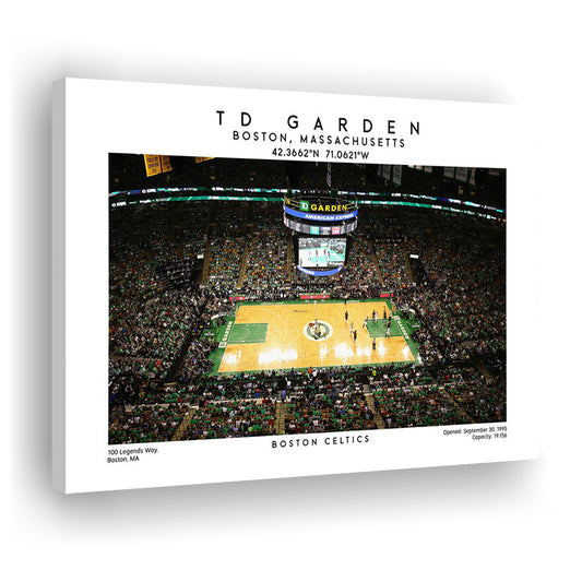 Td Garden, Boston Celtics Basketball Stadium Wall Art Print, Sport Art Print, Canvas Print Wall Art, Man Cave Gift