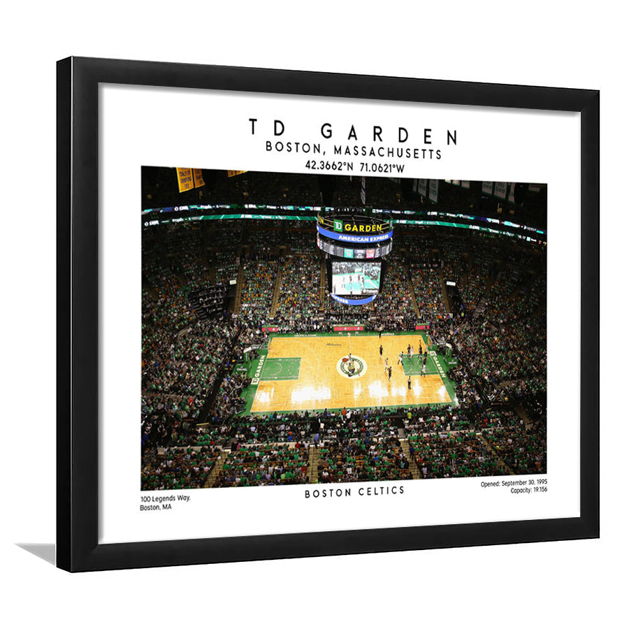 Td Garden, Boston Celtics Basketball Stadium Wall Art Print, Sport Art Print, Framed Art Print Wall Decor