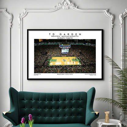 Td Garden, Boston Celtics Basketball Stadium Wall Art Print, Sport Art Print, Framed Art Print Wall Decor