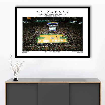 Td Garden, Boston Celtics Basketball Stadium Wall Art Print, Sport Art Print, Framed Art Print Wall Decor