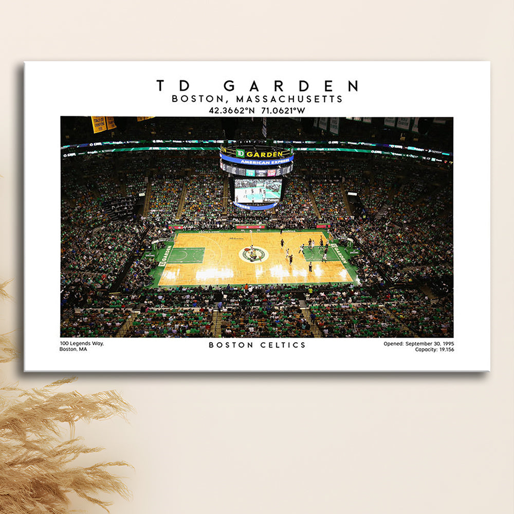 Td Garden, Boston Celtics Basketball Stadium Wall Art Print, Sport Art Print, Canvas Print Wall Art, Man Cave Gift