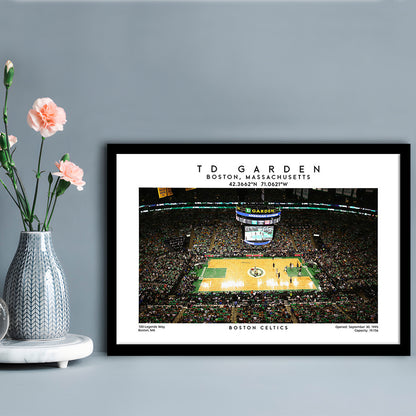Td Garden, Boston Celtics Basketball Stadium Wall Art Print, Sport Art Print, Framed Art Print Wall Decor