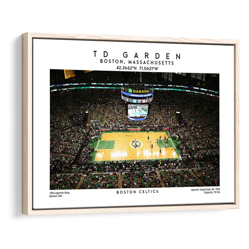 Td Garden, Boston Celtics Basketball Stadium Wall Art Print, Sport Art Print, Framed Canvas Print Wall Art