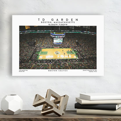 Td Garden, Boston Celtics Basketball Stadium Wall Art Print, Sport Art Print, Canvas Print Wall Art, Man Cave Gift