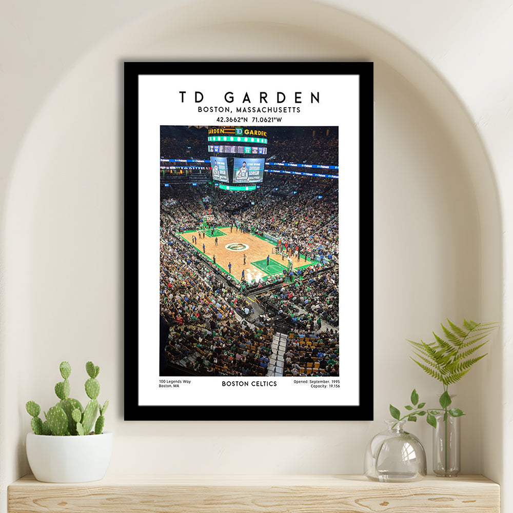 Td Garden, Boston Celtics Basketball Stadium Wall Art Print, Sport Art Print, Framed Art Prints Wall Decor