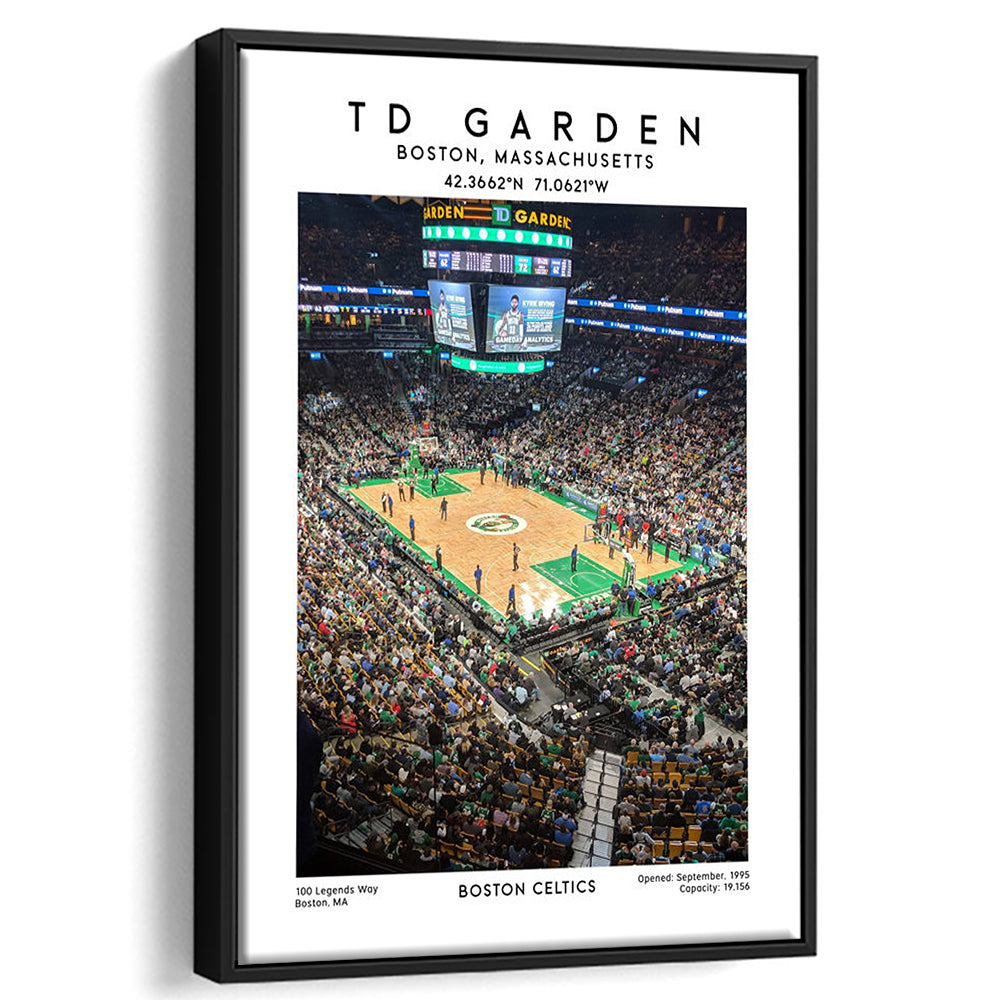 Td Garden, Boston Celtics Basketball Stadium Wall Art Print, Sport Art Print, Framed Canvas Prints Wall Art