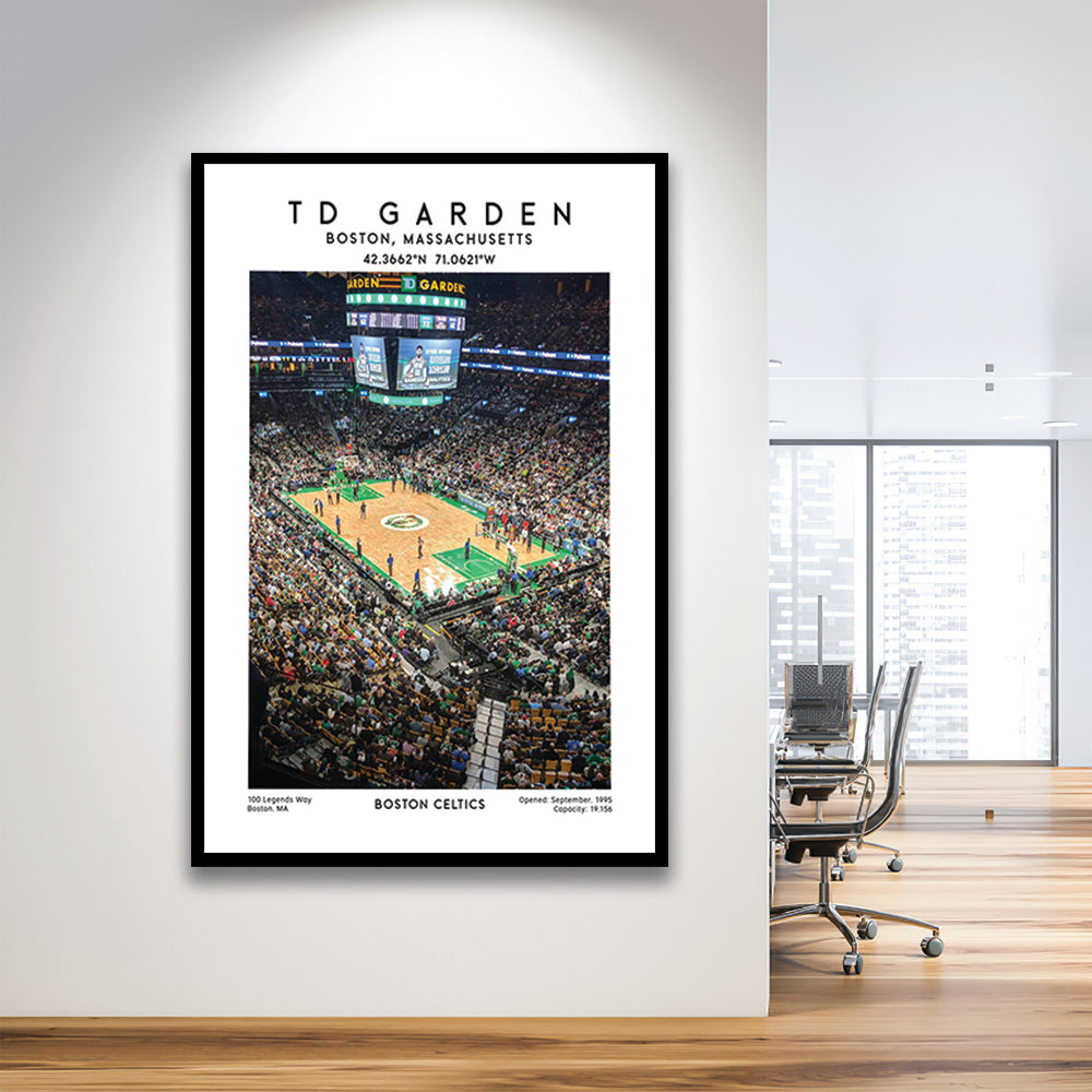 Td Garden, Boston Celtics Basketball Stadium Wall Art Print, Sport Art Print, Framed Art Prints Wall Decor