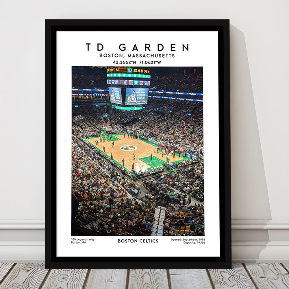 Td Garden, Boston Celtics Basketball Stadium Wall Art Print, Sport Art Print, Framed Canvas Prints Wall Art