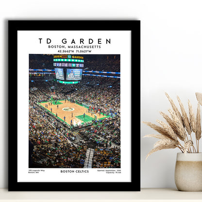 Td Garden, Boston Celtics Basketball Stadium Wall Art Print, Sport Art Print, Framed Art Prints Wall Decor