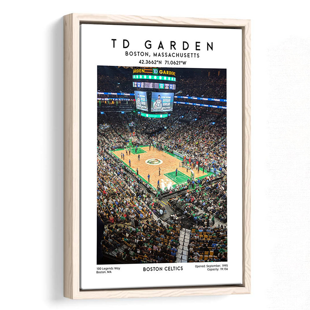 Td Garden, Boston Celtics Basketball Stadium Wall Art Print, Sport Art Print, Framed Canvas Prints Wall Art