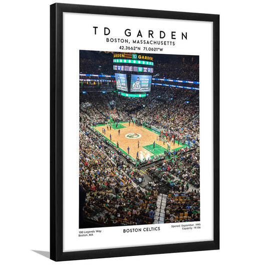 Td Garden, Boston Celtics Basketball Stadium Wall Art Print, Sport Art Print, Framed Art Prints Wall Decor