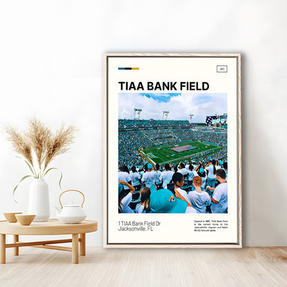 TIAA Bank Field Print, Jacksonville Jaguars Stadium Canvas Art, Man Cave Gift, Floating Framed Canvas Print Wall Art