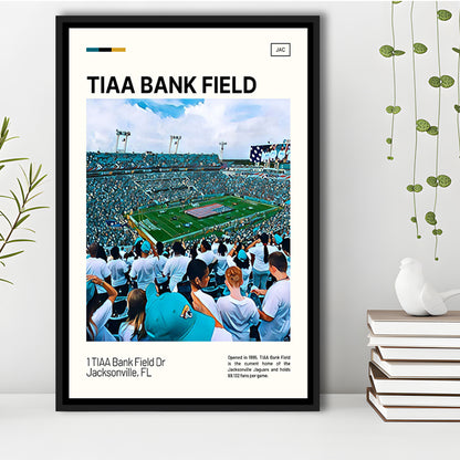 TIAA Bank Field Print, Jacksonville Jaguars Stadium Canvas Art, Man Cave Gift, Floating Framed Canvas Print Wall Art