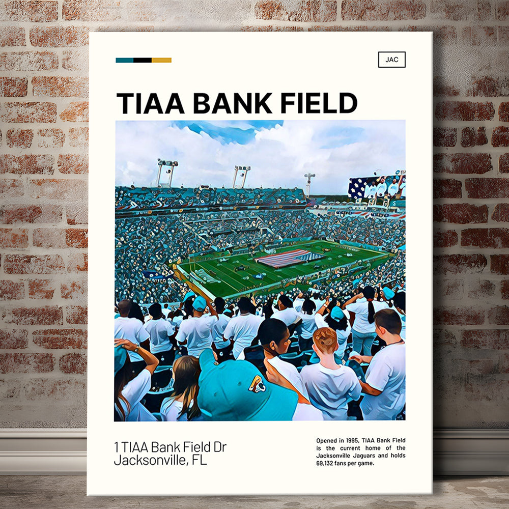 TIAA Bank Field Print, Jacksonville Jaguars Stadium Canvas Art, Fan Gifts, Sport Art, Canvas Print Wall Art