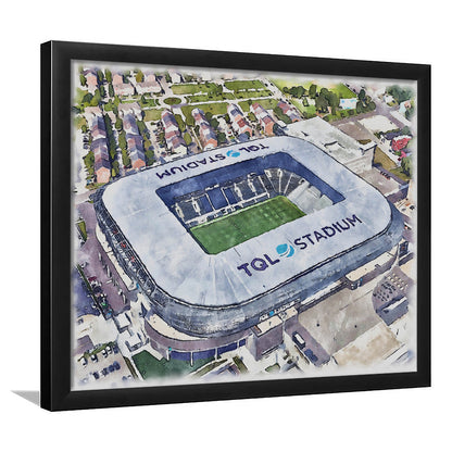 TQL Painting Stadium Watercolor, Cincinnati Ohio Watercolor, Sport Gift Art, Framed Art Print Wall Decor