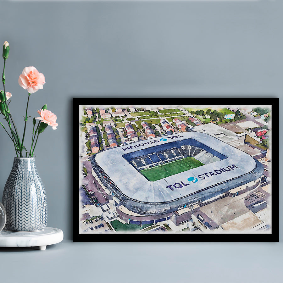 TQL Painting Stadium Watercolor, Cincinnati Ohio Watercolor, Sport Gift Art, Framed Art Print Wall Decor