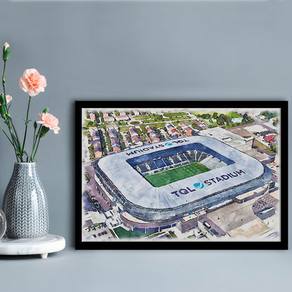 TQL Painting Stadium Watercolor, Cincinnati Ohio Watercolor, Sport Gift Art, Framed Art Print Wall Decor