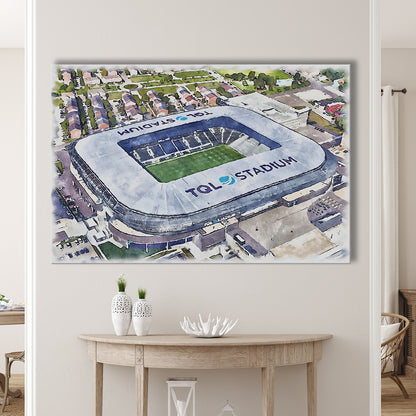 TQL Painting Stadium Watercolor, Cincinnati Ohio Watercolor, Sport Art, Gifts for him, Canvas Print Wall Art