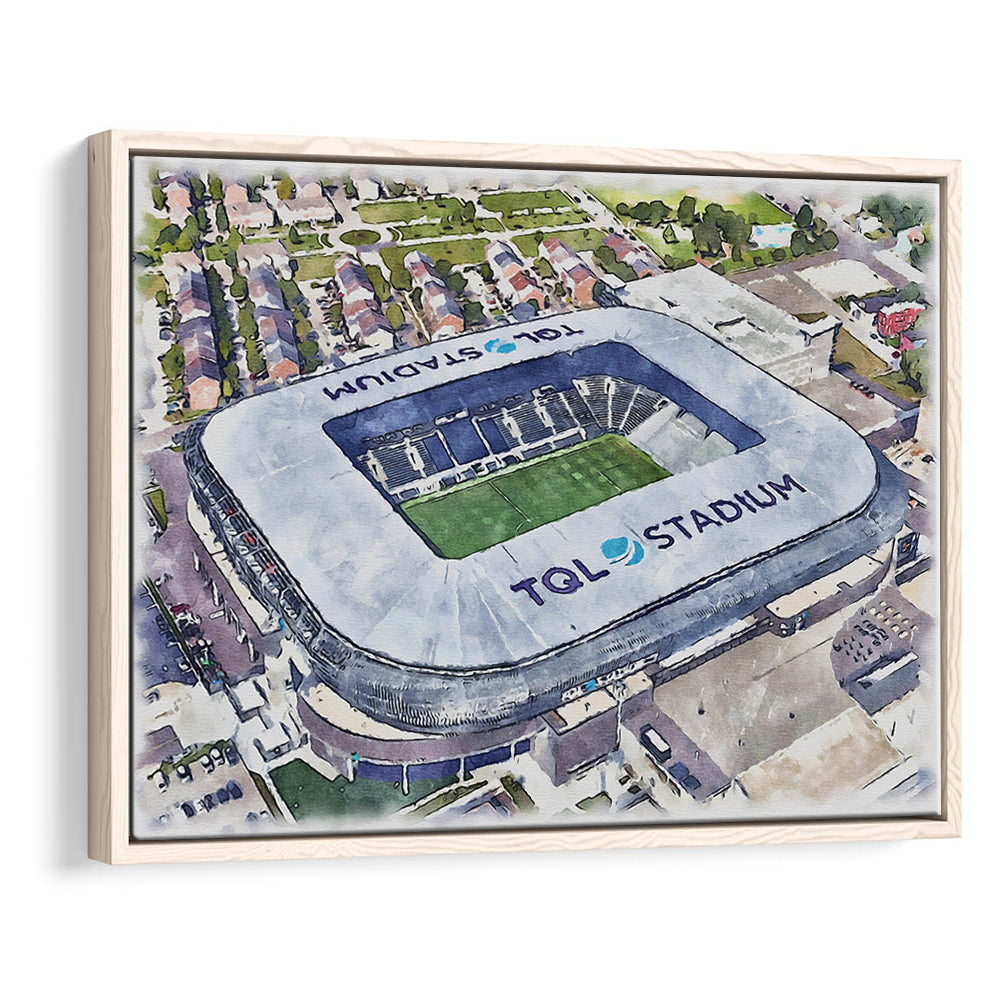 TQL Painting Stadium Watercolor, Cincinnati Ohio Watercolor, Sport Gift Art, Framed Canvas Print Wall Art