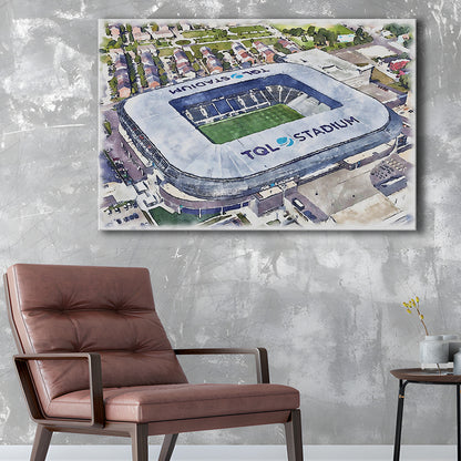TQL Painting Stadium Watercolor, Cincinnati Ohio Watercolor, Sport Art, Gifts for him, Canvas Print Wall Art