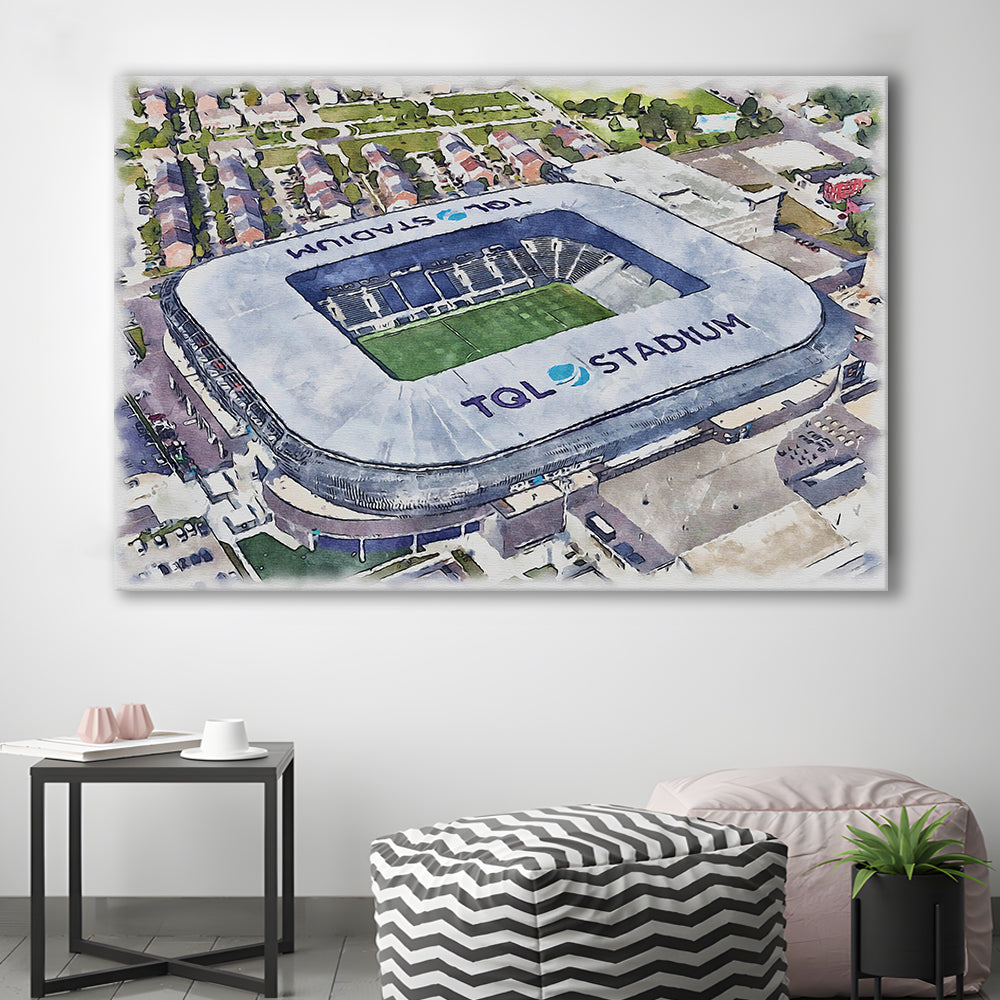 TQL Painting Stadium Watercolor, Cincinnati Ohio Watercolor, Sport Art, Gifts for him, Canvas Print Wall Art