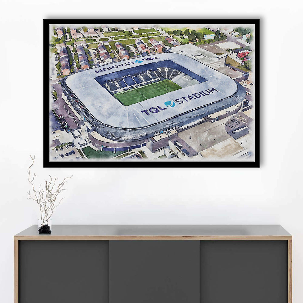 TQL Painting Stadium Watercolor, Cincinnati Ohio Watercolor, Sport Gift Art, Framed Art Print Wall Decor