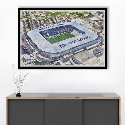 TQL Painting Stadium Watercolor, Cincinnati Ohio Watercolor, Sport Gift Art, Framed Art Print Wall Decor