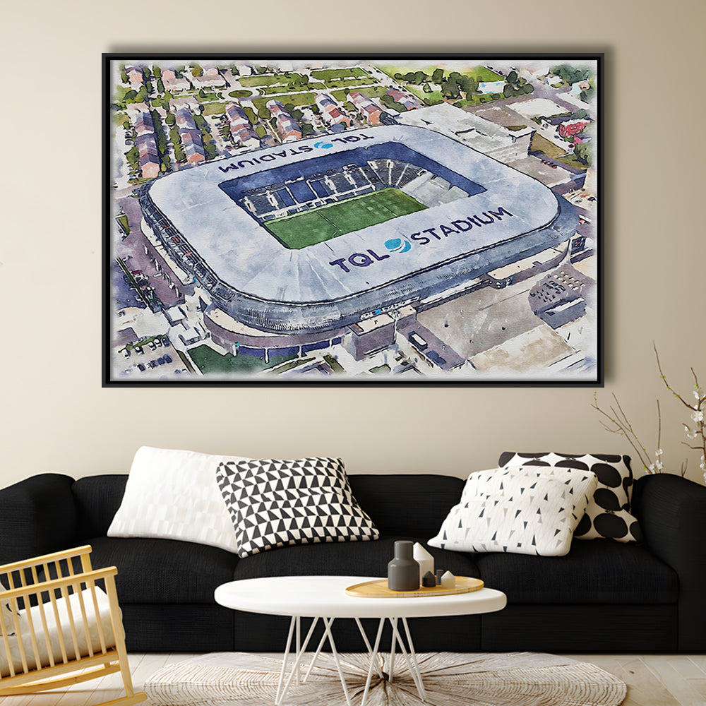 TQL Painting Stadium Watercolor, Cincinnati Ohio Watercolor, Sport Gift Art, Framed Canvas Print Wall Art
