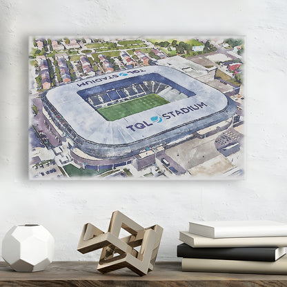 TQL Painting Stadium Watercolor, Cincinnati Ohio Watercolor, Sport Art, Gifts for him, Canvas Print Wall Art