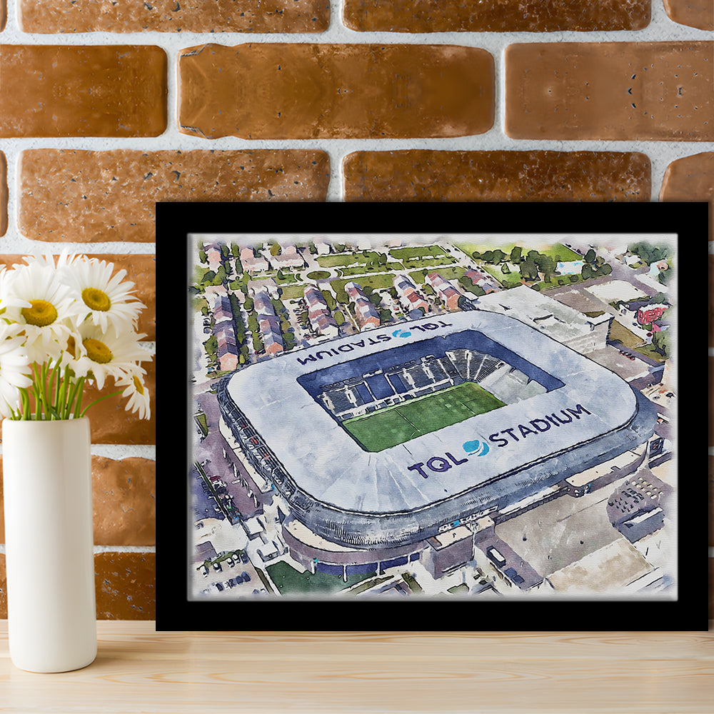 TQL Painting Stadium Watercolor, Cincinnati Ohio Watercolor, Sport Gift Art, Framed Art Print Wall Decor