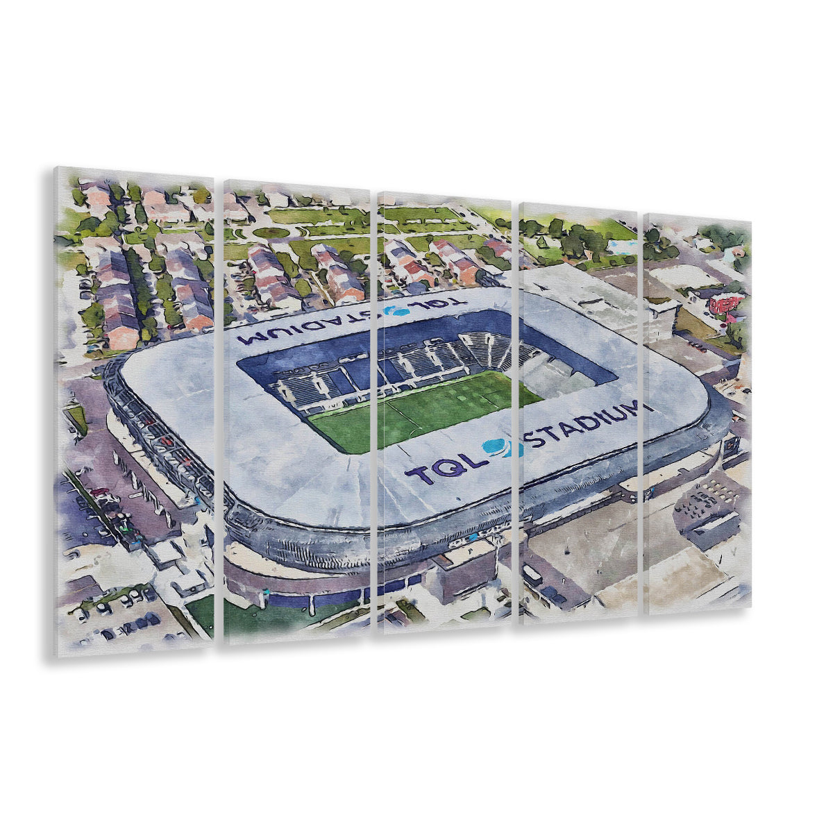 TQL Painting Stadium Watercolor, Cincinnati Ohio Watercolor, Sport Art, Extra Large Canvas Print Wall Art