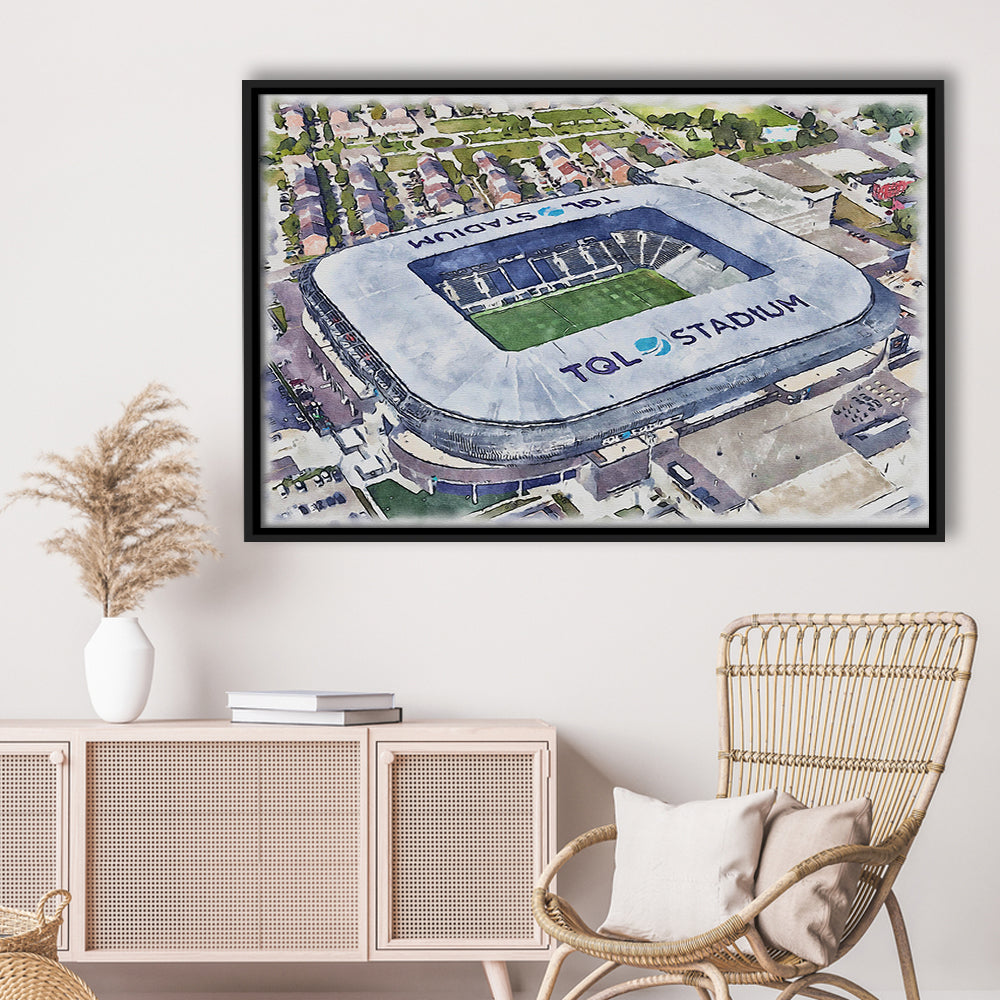 TQL Painting Stadium Watercolor, Cincinnati Ohio Watercolor, Sport Gift Art, Framed Canvas Print Wall Art
