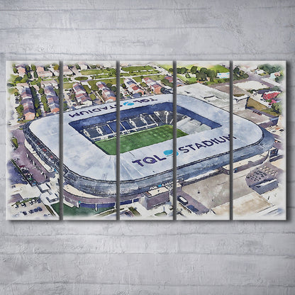 TQL Painting Stadium Watercolor, Cincinnati Ohio Watercolor, Sport Art, Extra Large Canvas Print Wall Art