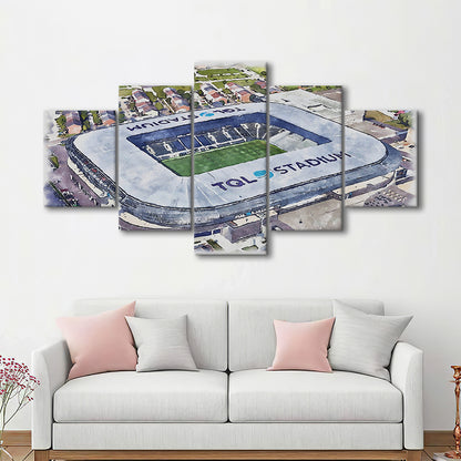 TQL Painting Stadium Watercolor, Cincinnati Ohio Watercolor, Sport Art, Mixed 5 Panel, Canvas Print Wall Art