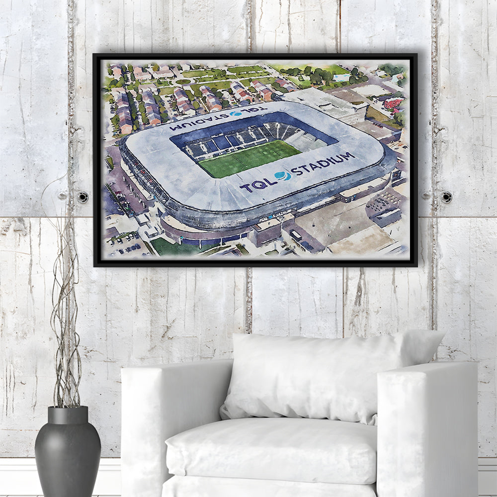 TQL Painting Stadium Watercolor, Cincinnati Ohio Watercolor, Sport Gift Art, Framed Canvas Print Wall Art