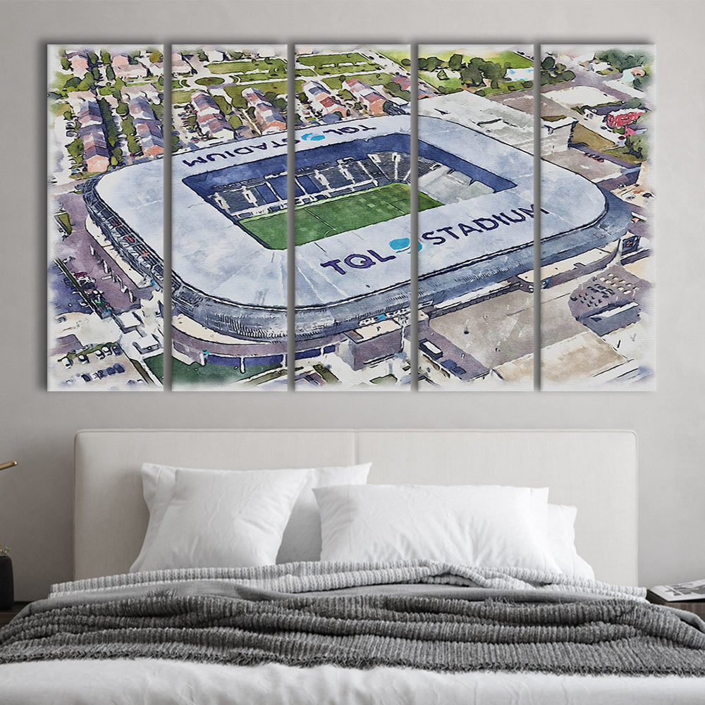 TQL Painting Stadium Watercolor, Cincinnati Ohio Watercolor, Sport Art, Extra Large Canvas Print Wall Art