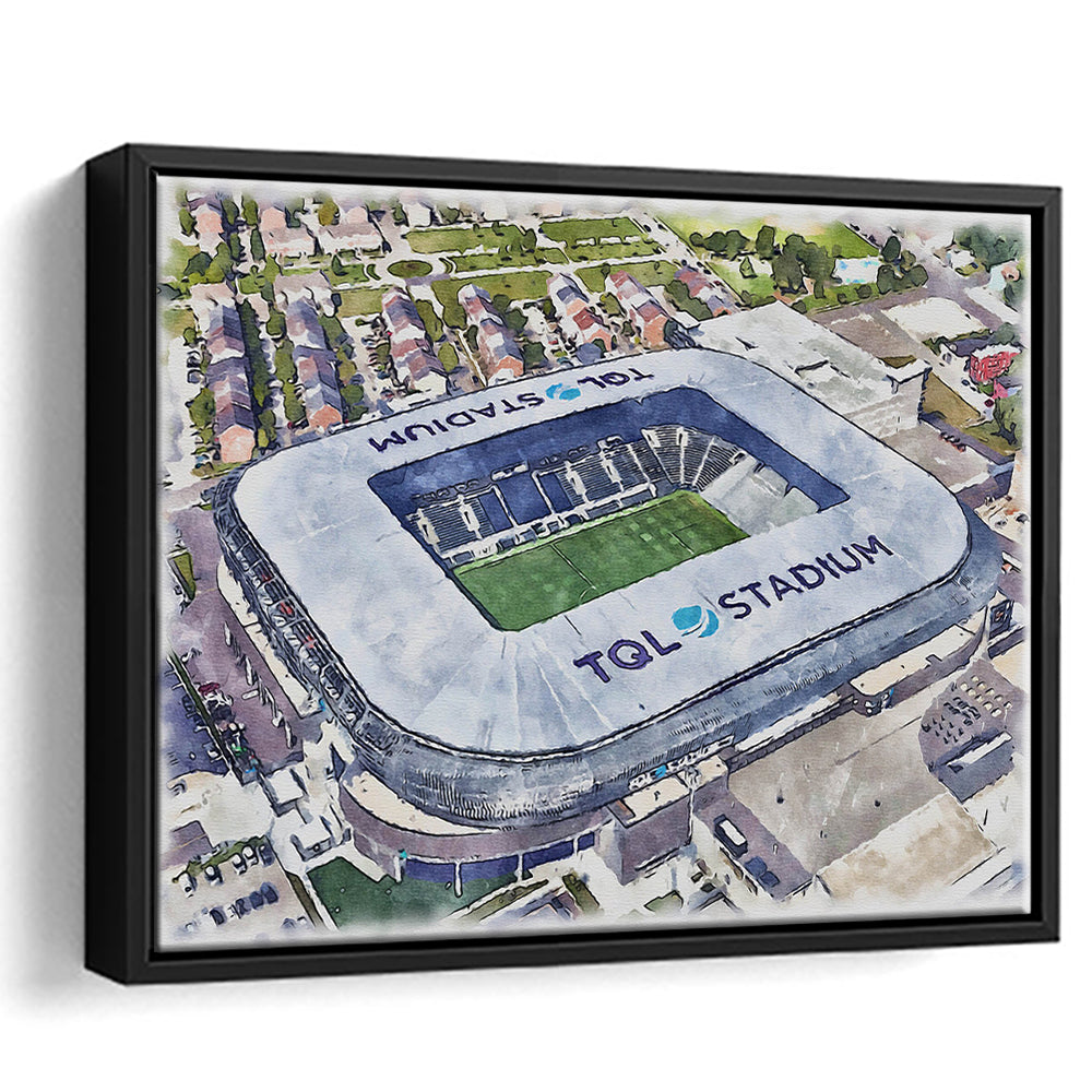 TQL Painting Stadium Watercolor, Cincinnati Ohio Watercolor, Sport Gift Art, Framed Canvas Print Wall Art