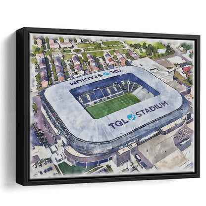 TQL Painting Stadium Watercolor, Cincinnati Ohio Watercolor, Sport Gift Art, Framed Canvas Print Wall Art