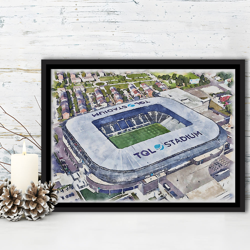 TQL Painting Stadium Watercolor, Cincinnati Ohio Watercolor, Sport Gift Art, Framed Canvas Print Wall Art