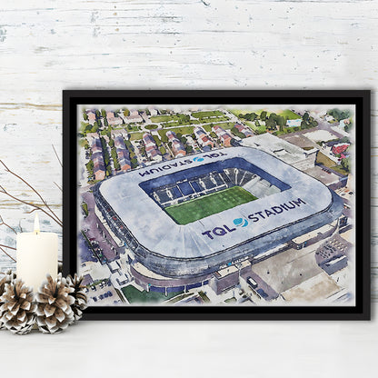 TQL Painting Stadium Watercolor, Cincinnati Ohio Watercolor, Sport Gift Art, Framed Canvas Print Wall Art