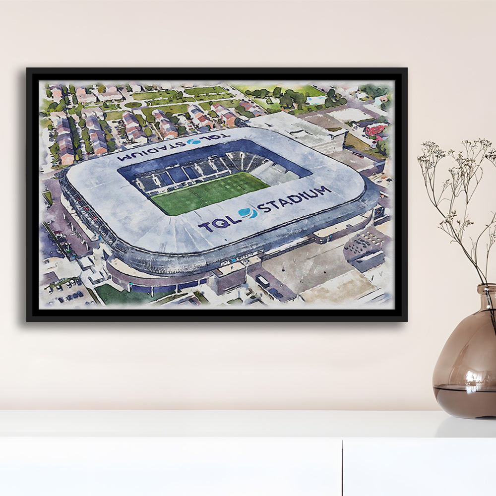 TQL Painting Stadium Watercolor, Cincinnati Ohio Watercolor, Sport Gift Art, Framed Canvas Print Wall Art